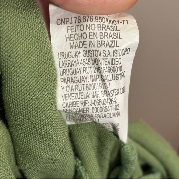 Hering Green Smocked V Neck Maxi Dress Size Medium Short Sleeve Prairie Cottage - Picture 10 of 11